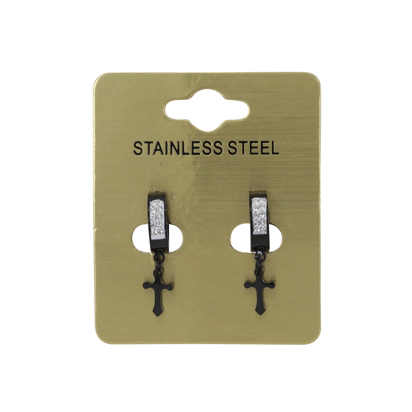 Cross CZ Hoop Earring - SE-81