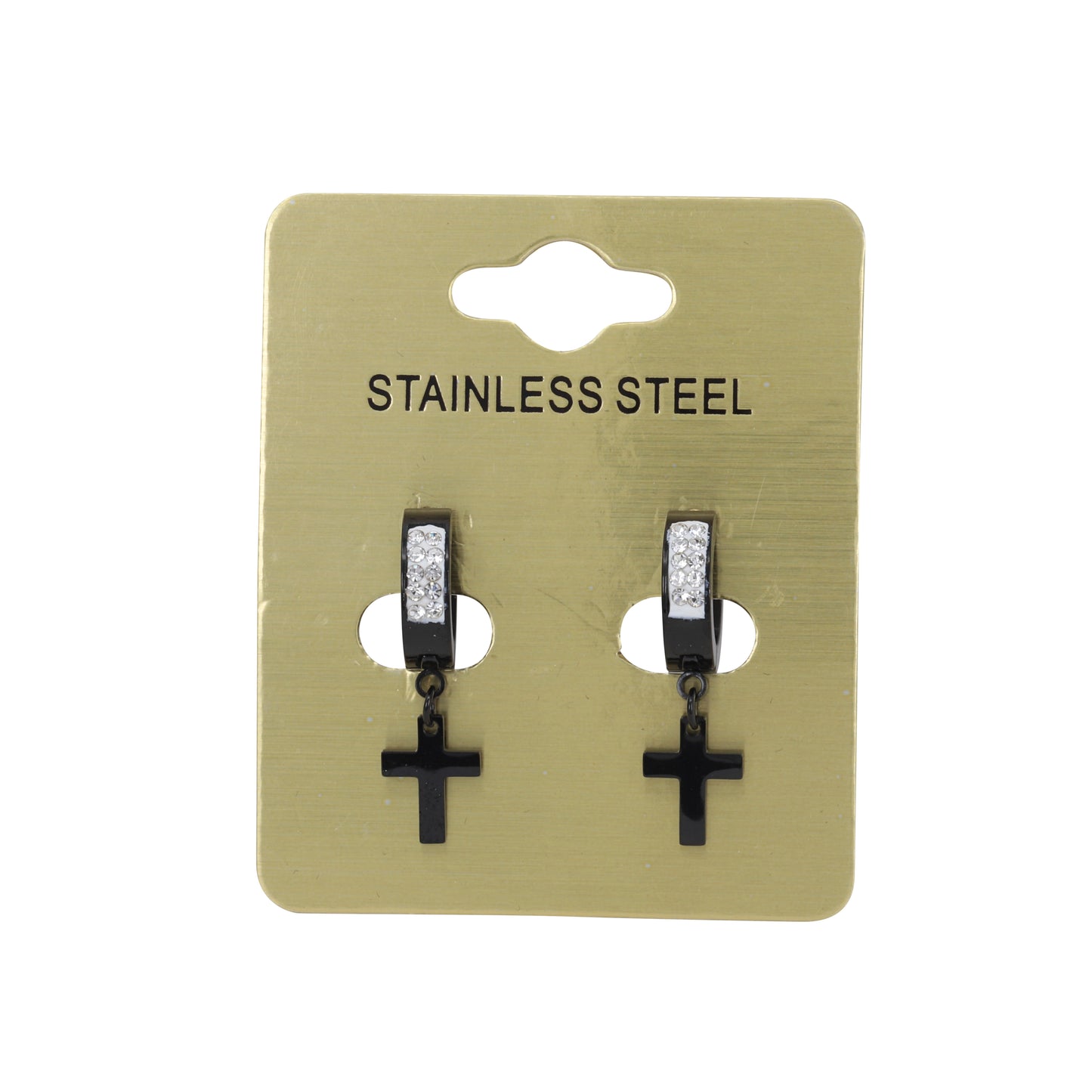 Cross CZ Hoop Earring - SE-82