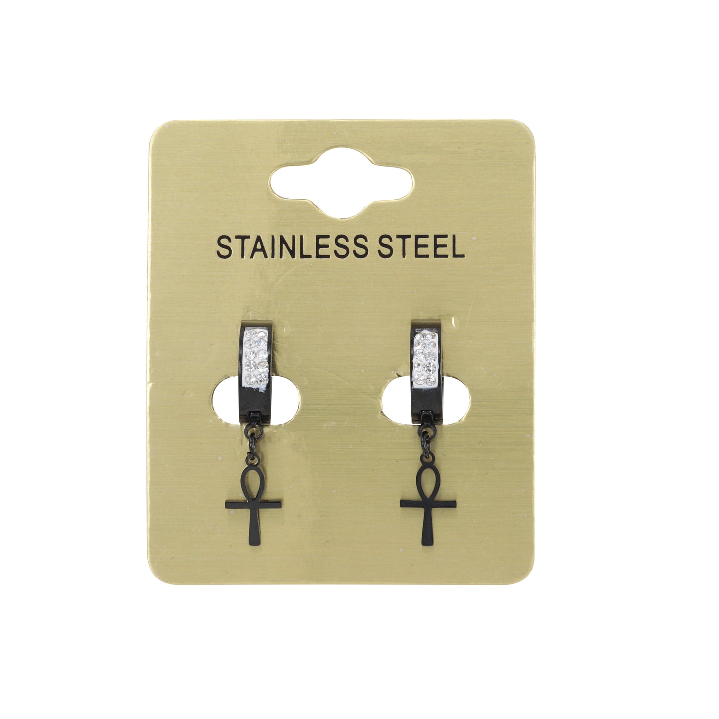 Ankh CZ Hoop Earring - SE-83