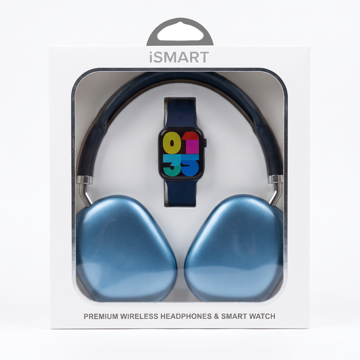 Smart Watch & Wireless Headphones Gift Set SMHP-101 — Black/Blue