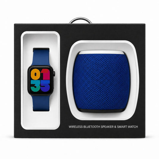Smart Watch & Wireless Speaker Gift Set SMSP-101 — Black/Blue