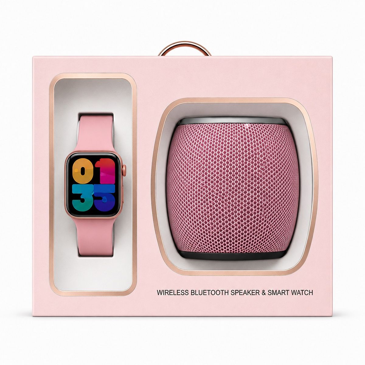 Smart Watch & Wireless Speaker Gift Set SMSP-201 — Rose/Pink