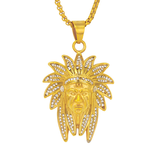 Iced Out Chief Pendant - SP-4057**