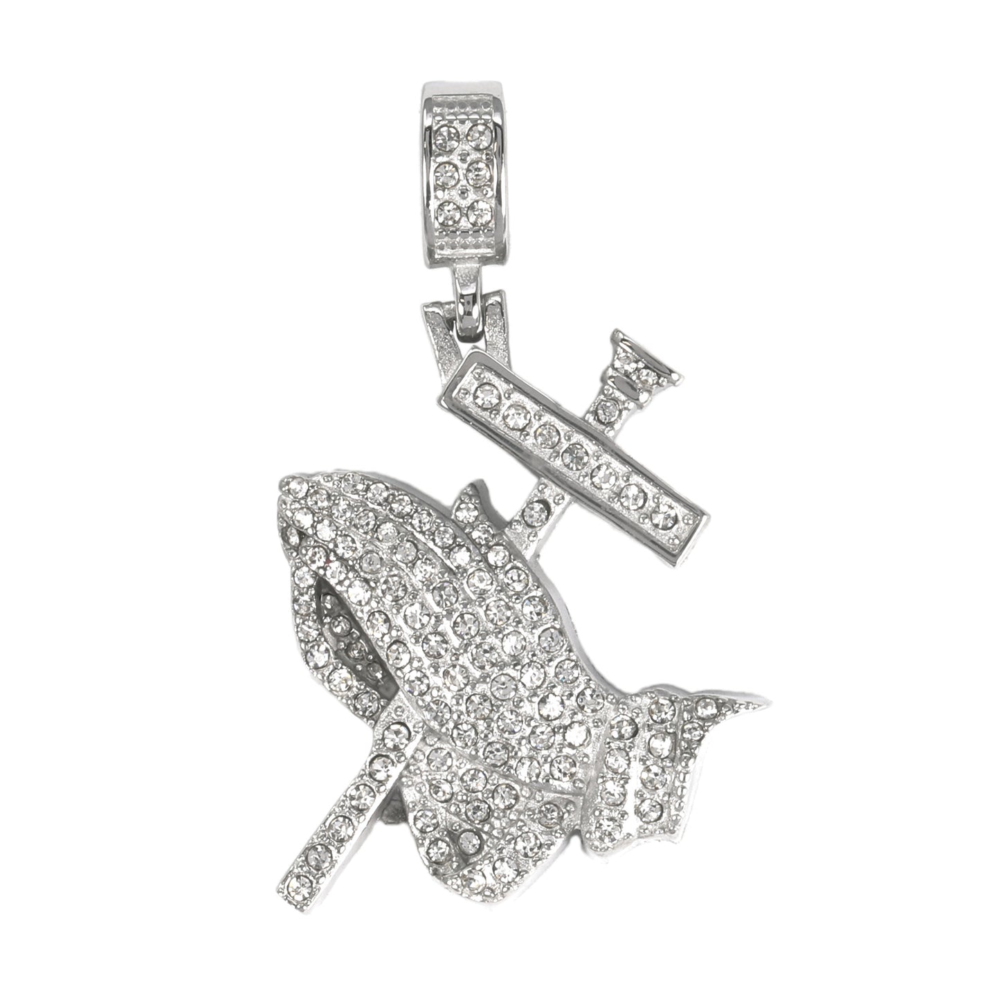 Iced Out Praying Hands Pendant - SP-4079**