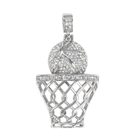 Iced Out Basketball Hoop Pendant - SP-4084**