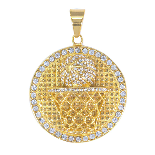 Iced Out Basketball Hoop Pendant - SP-4106**