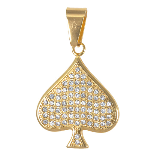 Iced Out Spade Pendant - SP-4119**