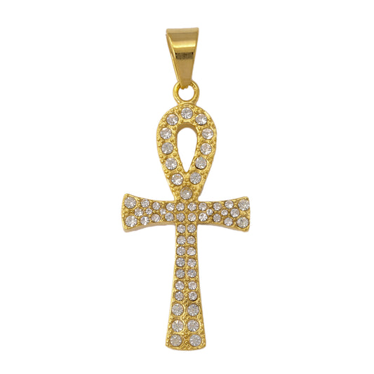 Iced Out Ankh Cross Pendant - SP-4128**