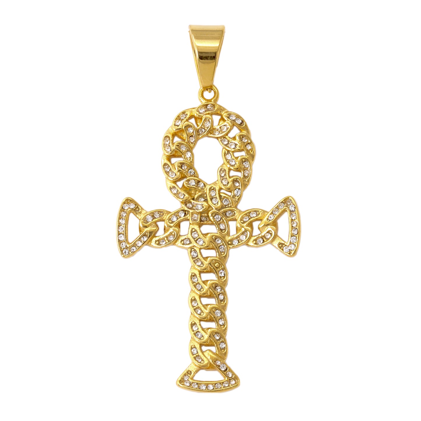 Iced Out Ankh Cross Pendant - SP-4131**