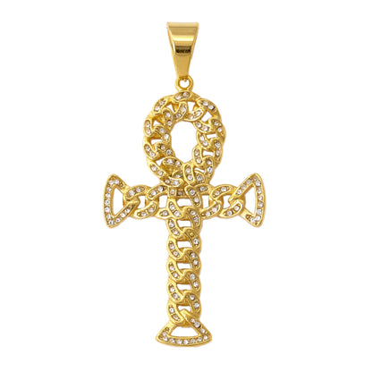 Iced Out Ankh Cross Pendant - SP-4131**