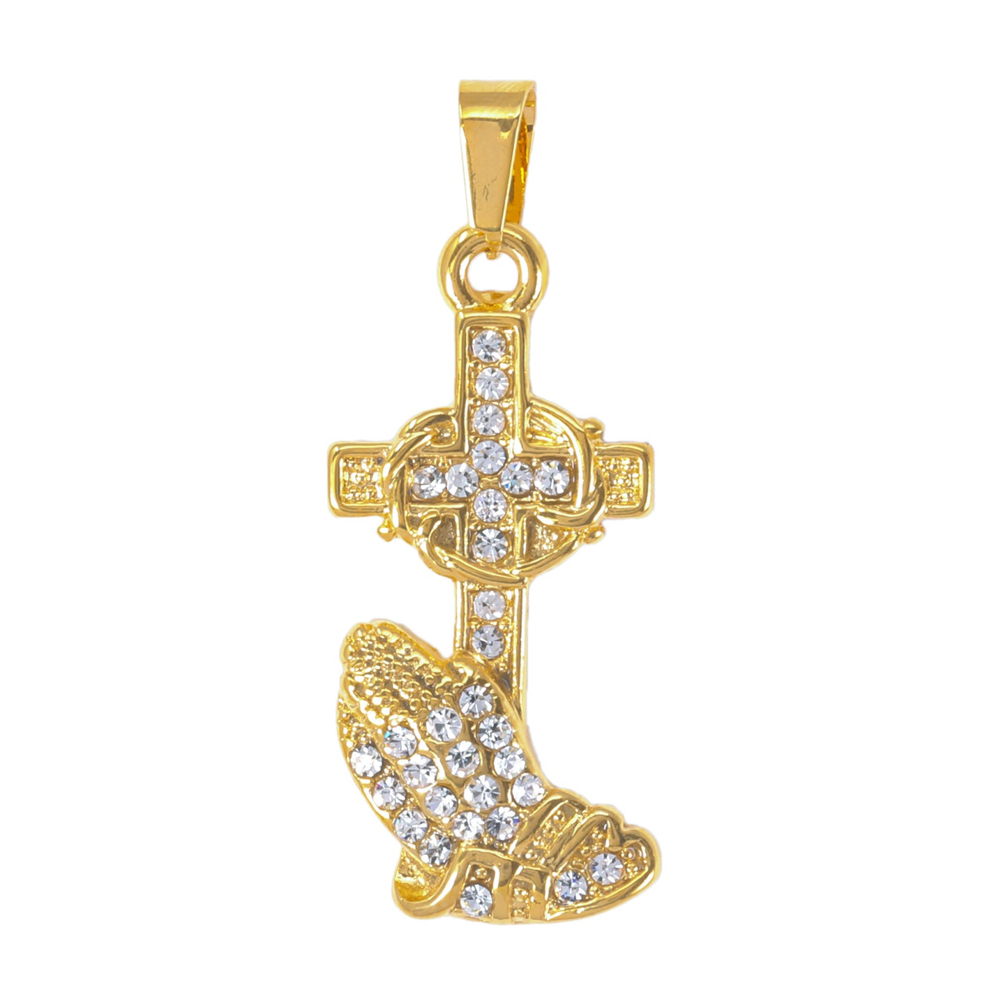 Iced Out Praying Hands Pendant - SP-4156