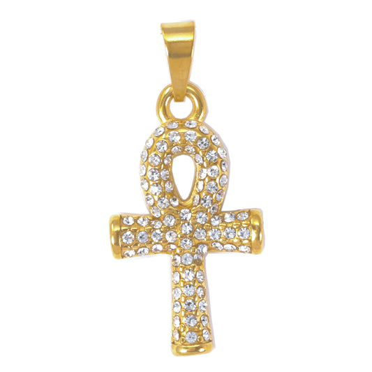 Iced Out Ankh Cross Pendant - SP-4158