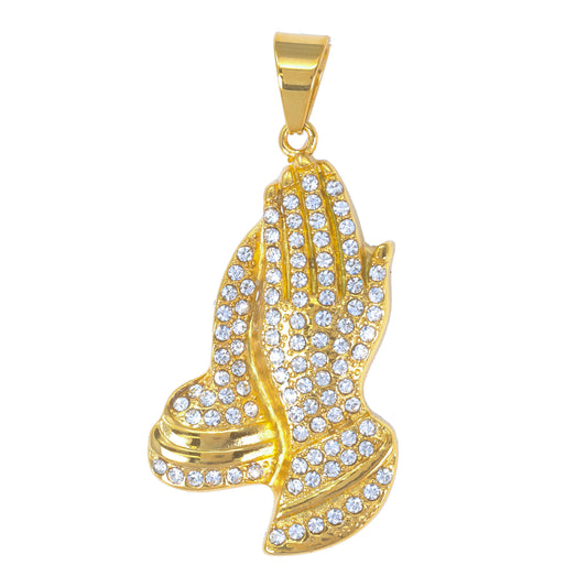 Iced Out Praying Hands Pendant - SP-4214**
