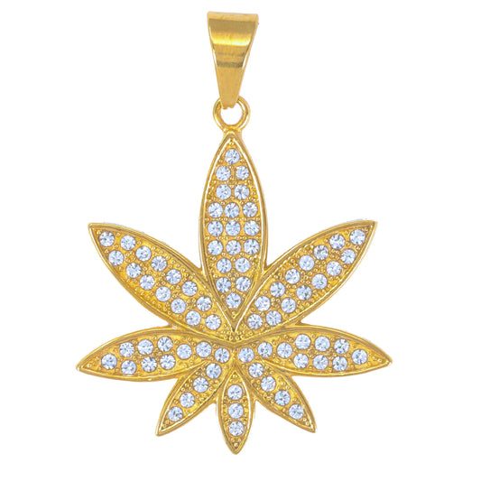 Iced Out Leaf Pendant - SP-4215
