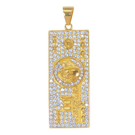Iced Out $100 Bill Pendant - SP-4235**