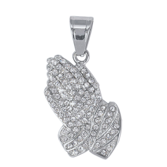 Iced Out Praying Hands Pendant - SP-4245