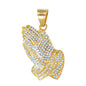 Iced Out Praying Hands Pendant - SP-4247