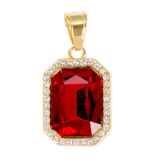 Iced Out Ruby Pendant - SP-4260**