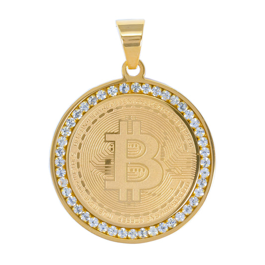 Iced Out Bitcoin Pendant - SP-4273