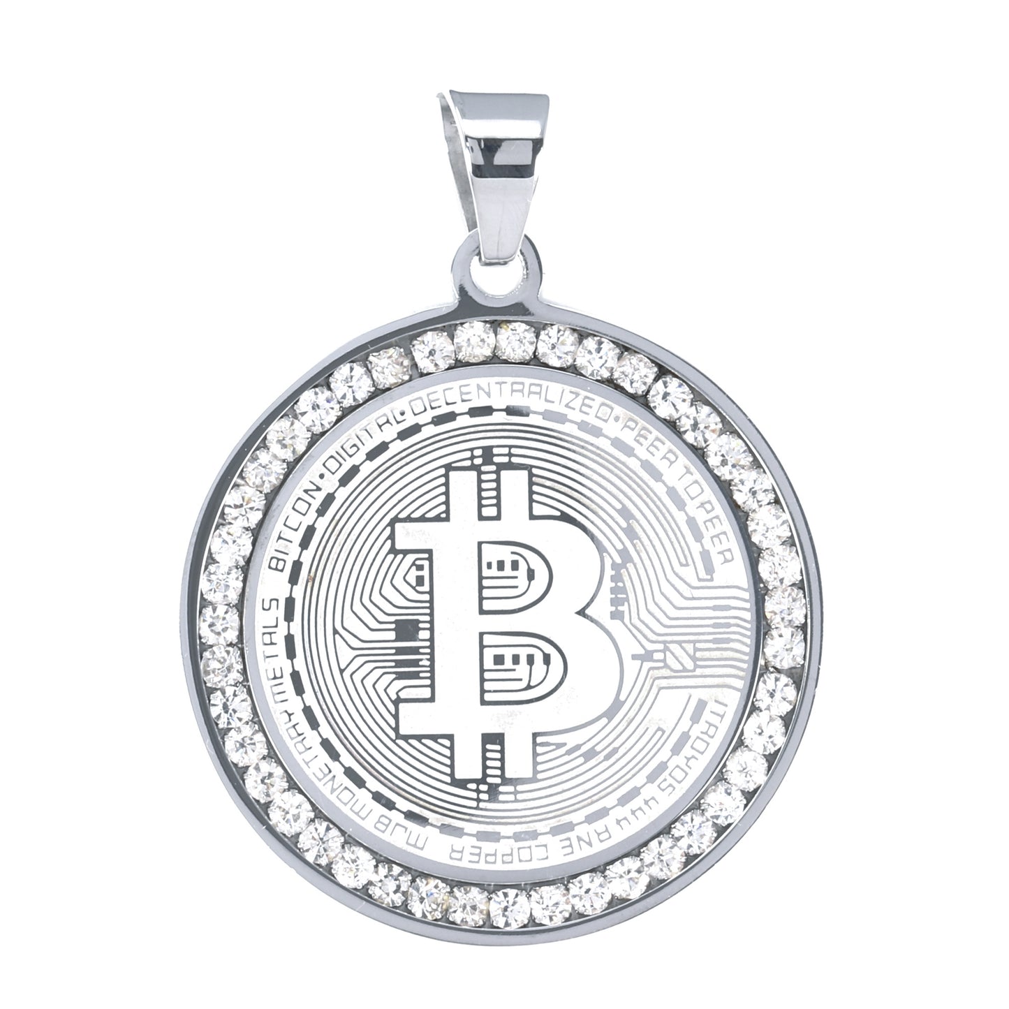Iced Out Bitcoin Pendant - SP-4273