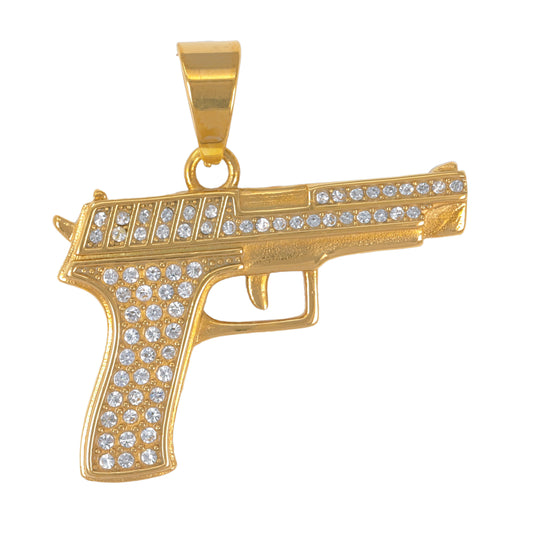 Iced Out Gun Pendant - SP-4295**