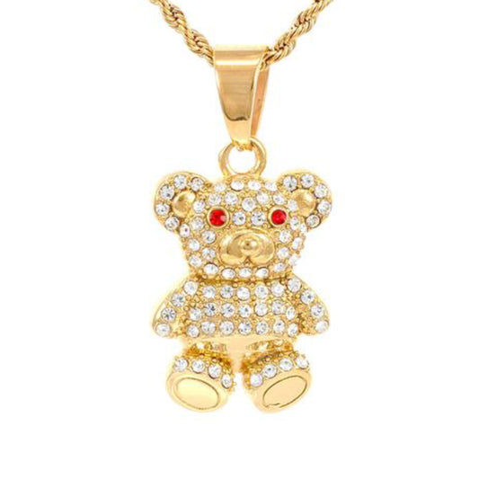 Iced Out Teddy Bear Pendant - SP-4297