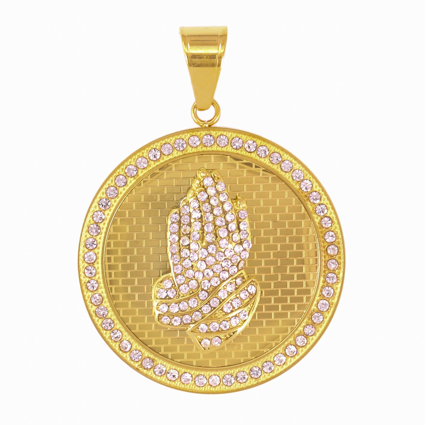 Iced Out Praying Hands Pendant - SP-4309