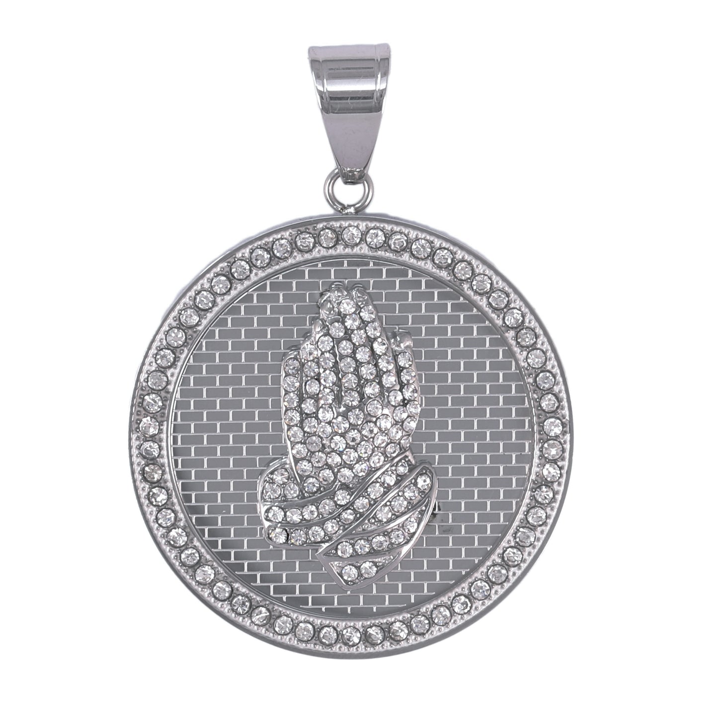Iced Out Praying Hands Pendant - SP-4309