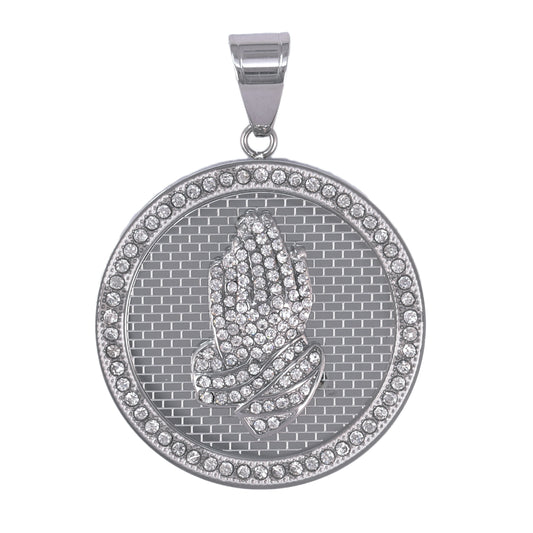 Iced Out Praying Hands Pendant - SP-4309
