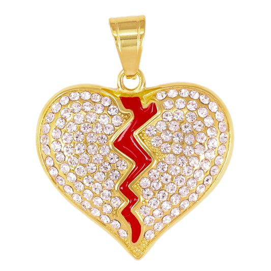 Iced Out Heart Pendant - SP-4312