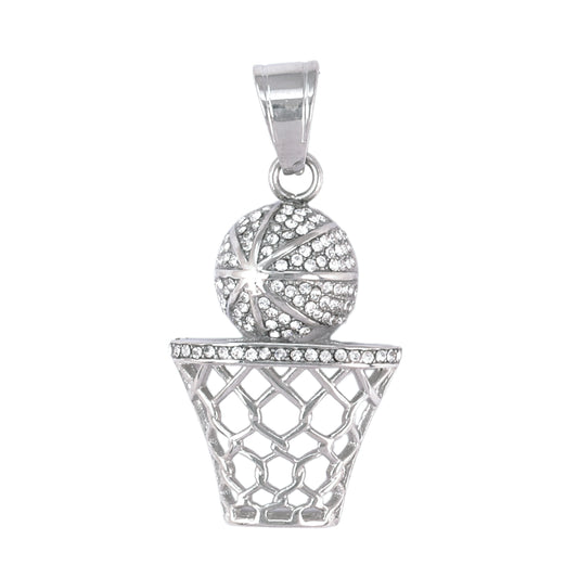 Iced Out Basketball Hoop Pendant - SP-4319