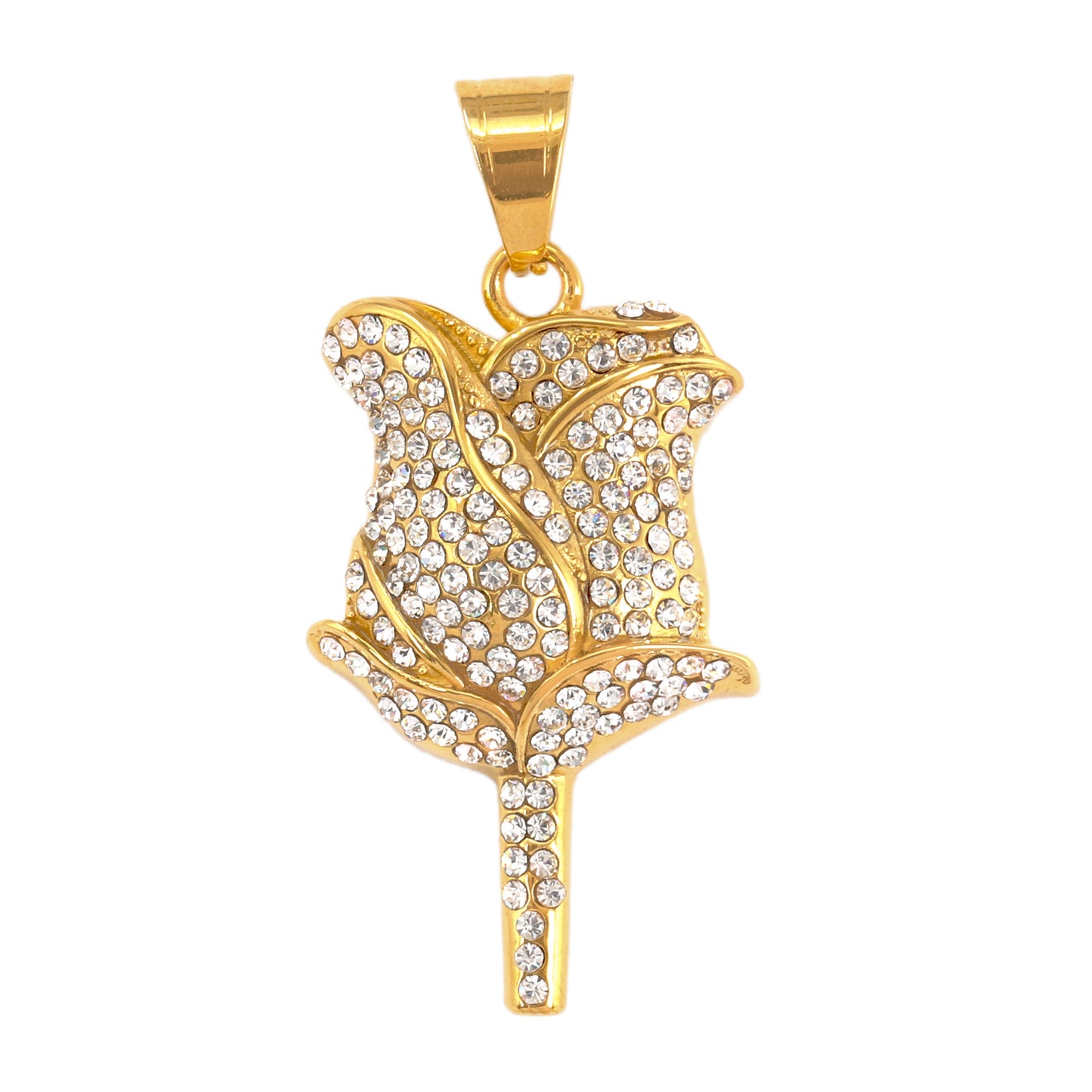 Iced Out Rose Pendant - SP-4322**