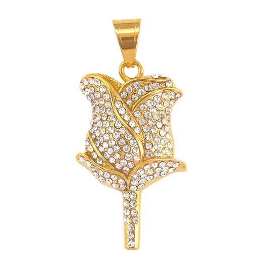 Iced Out Rose Pendant - SP-4322**