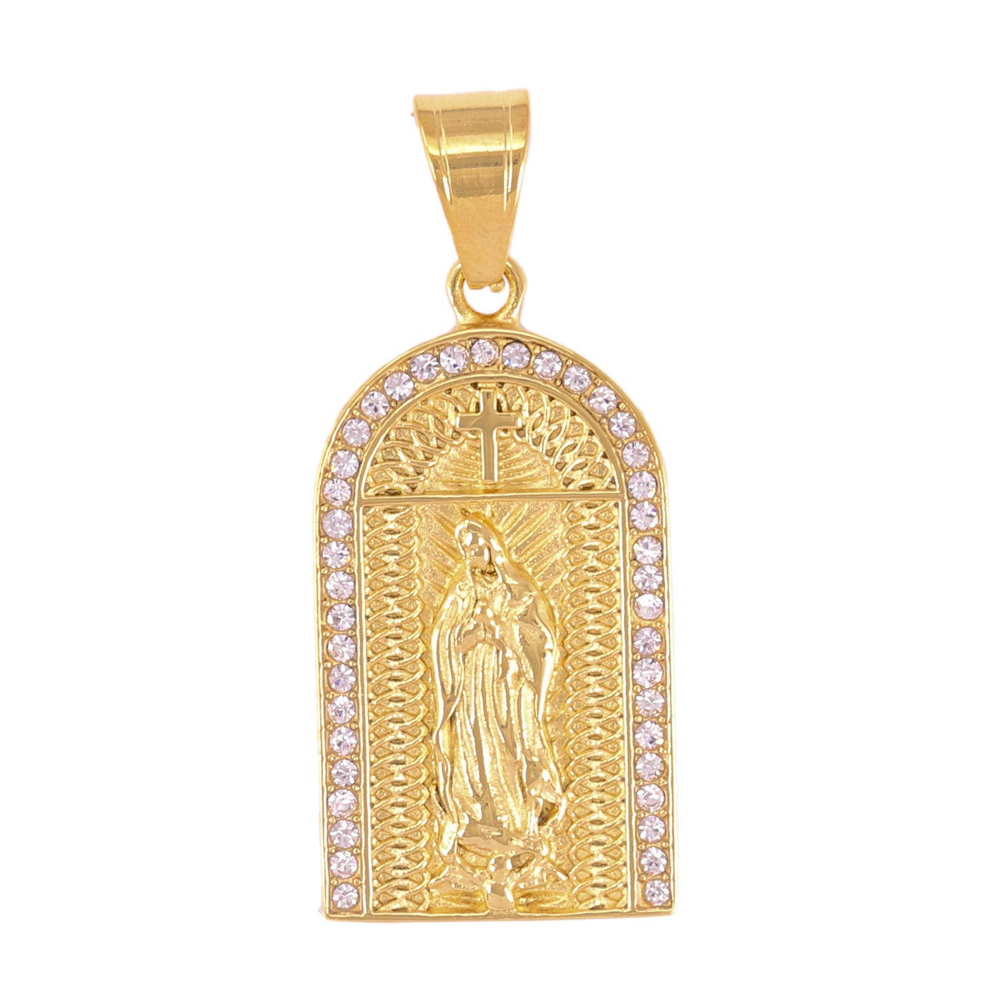 Iced Out Guadalupe Pendant - SP-4334**