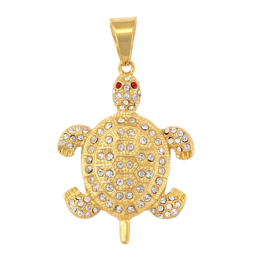 Iced Out Turtle Pendant - SP-4365**