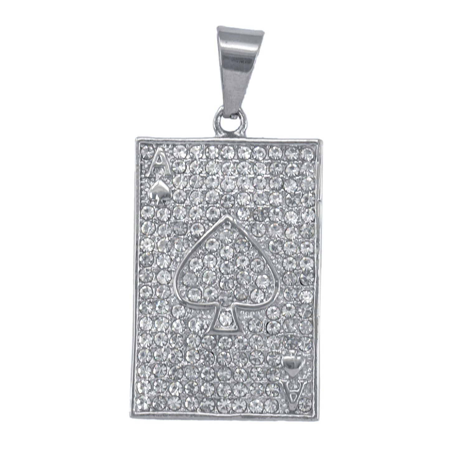 Iced Out Ace Of Spade Pendant - SP-4366**