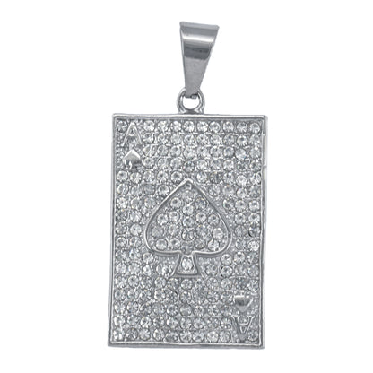 Iced Out Ace Of Spade Pendant - SP-4366**
