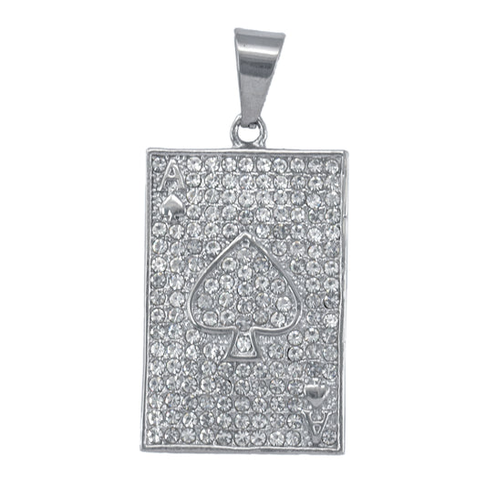 Iced Out Ace Of Spade Pendant - SP-4366**