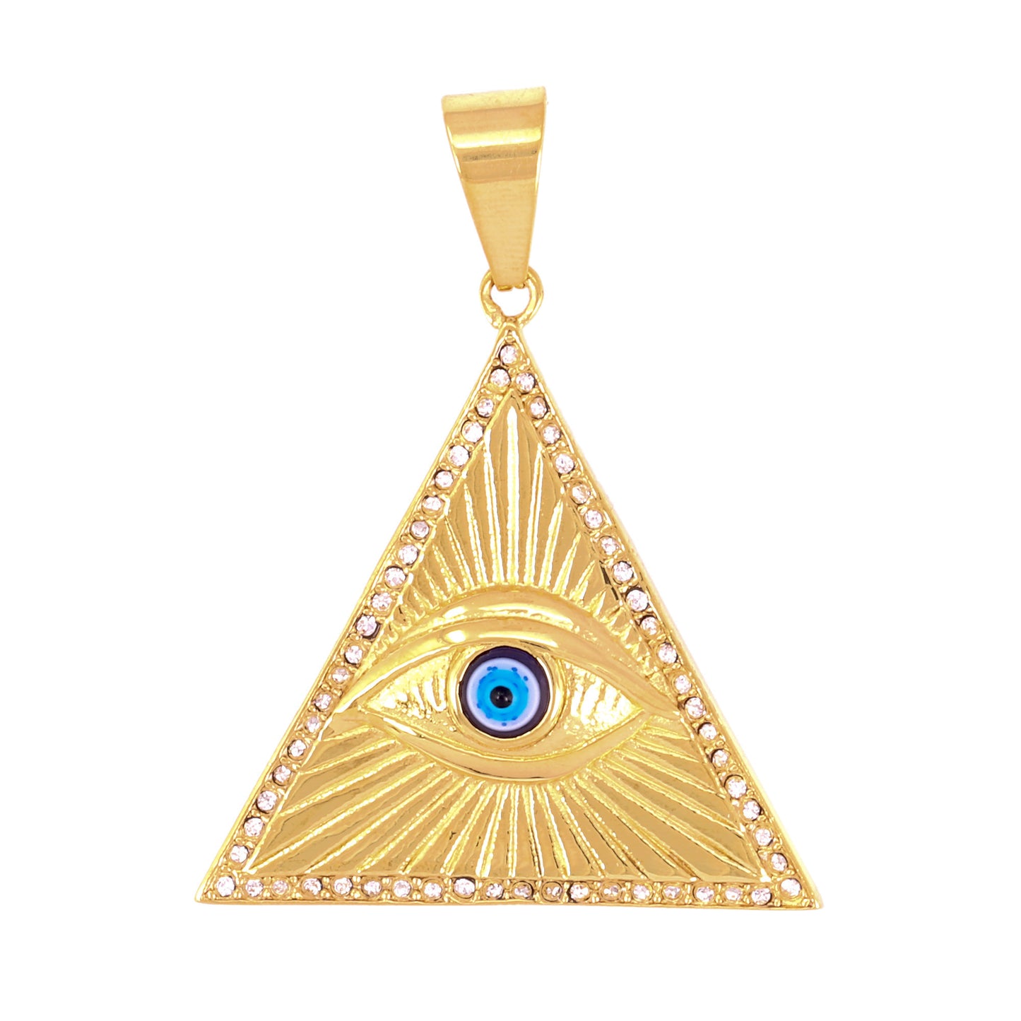 Iced Out Pyramid Eye Pendant - SP-4367