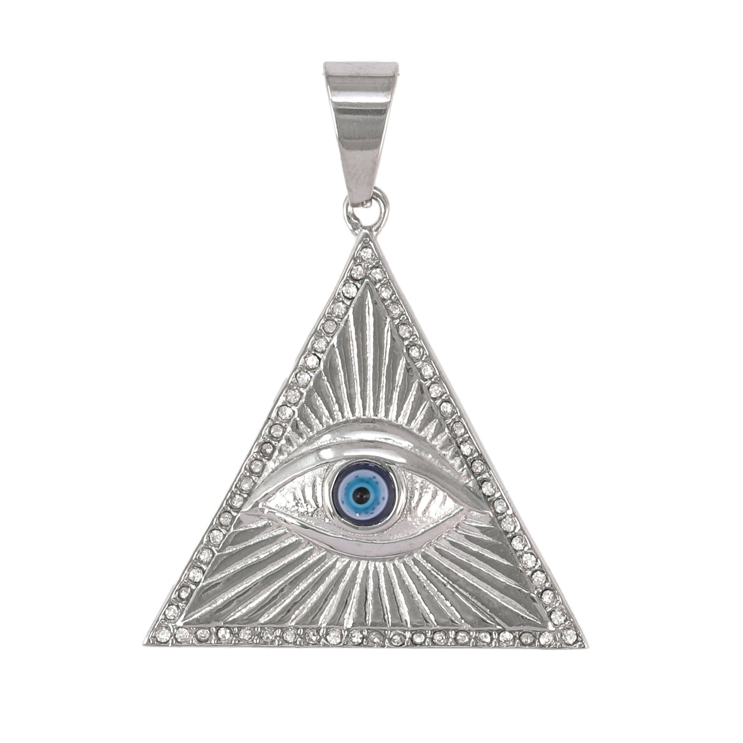 Iced Out Pyramid Eye Pendant - SP-4367
