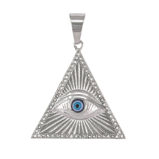 Iced Out Pyramid Eye Pendant - SP-4367