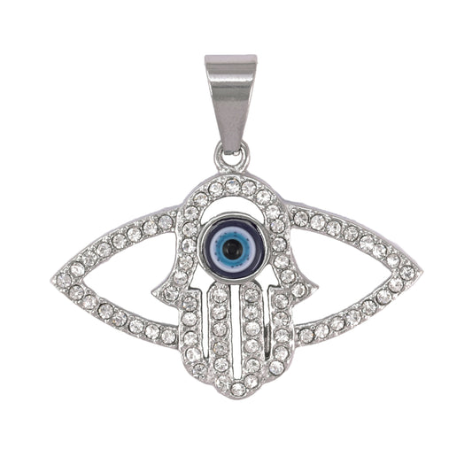 Iced Out Hamsa Eye Pendant - SP-4368