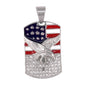 Iced Out American Flag Dog Tag Pendant - SP-4370**