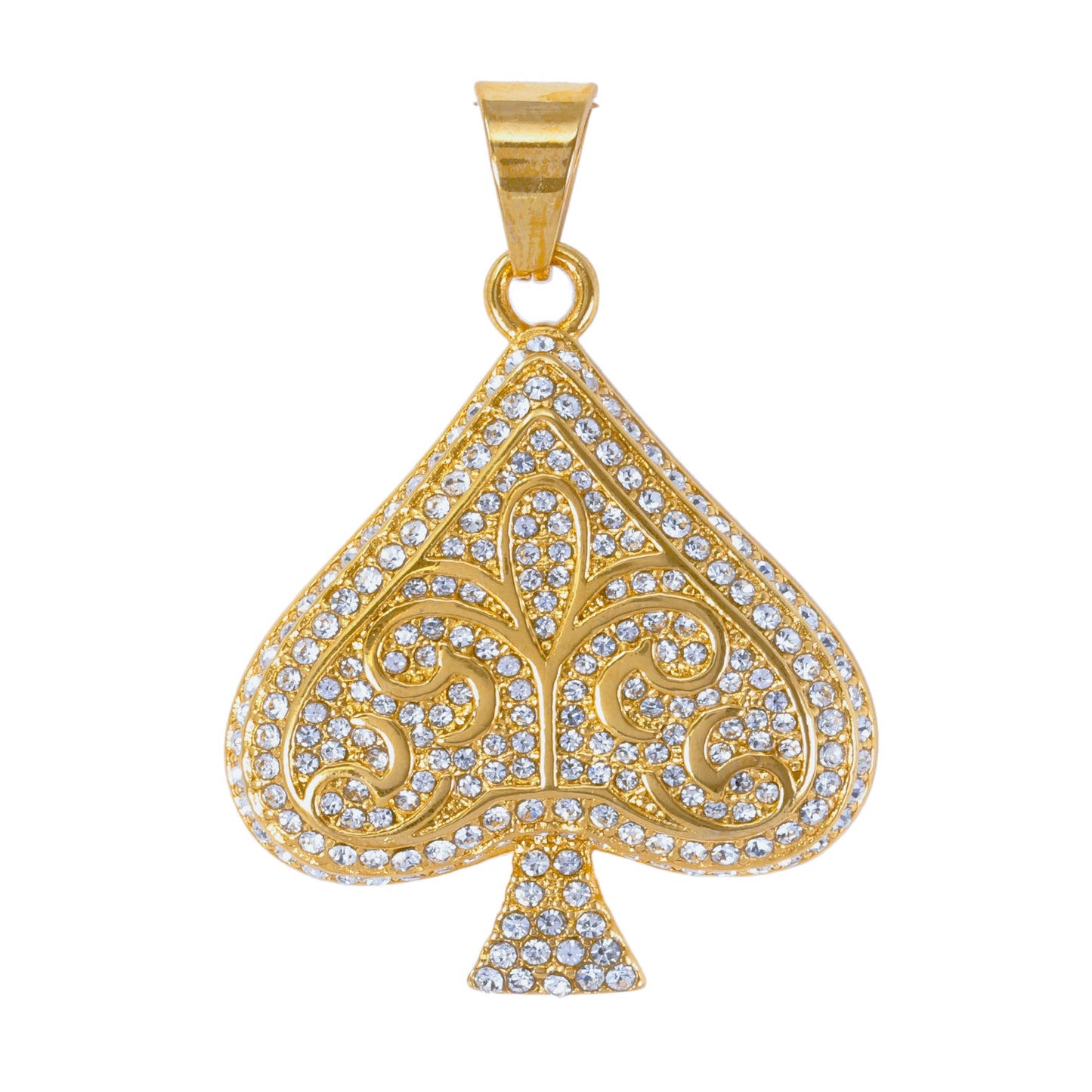 Iced Out Spade Pendant - SP-4376**