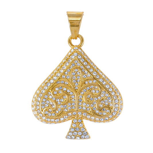Iced Out Spade Pendant - SP-4376**