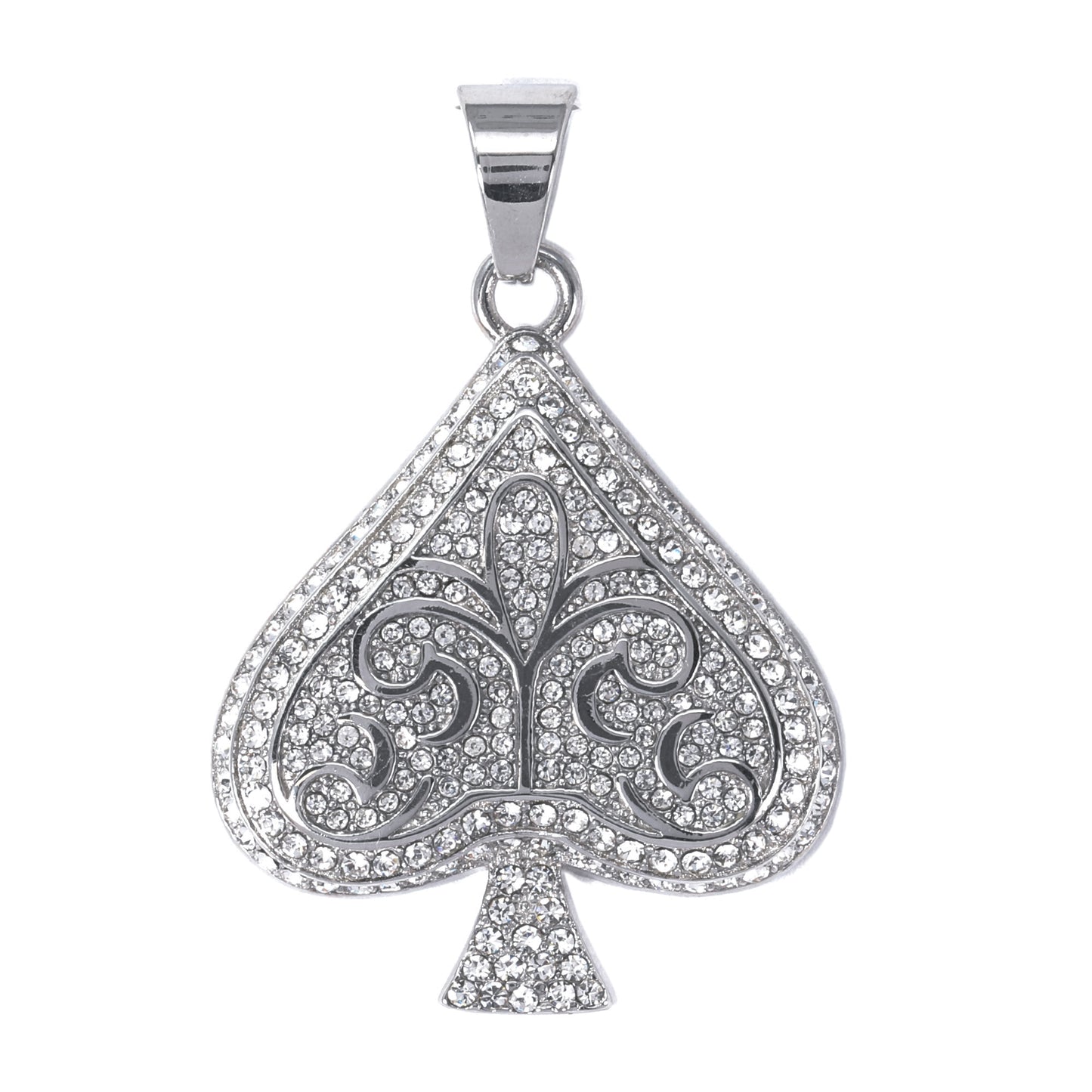 Iced Out Spade Pendant - SP-4376**