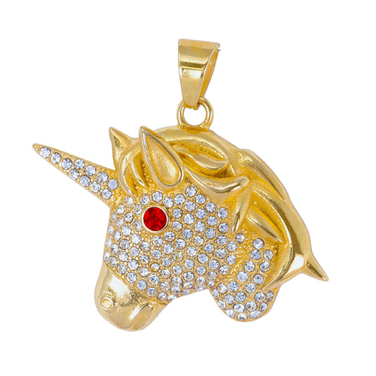 Iced Out Unicorn Pendant - SP-4377**