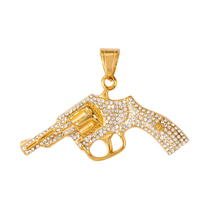 Iced Out Gun Pendant - SP-4382