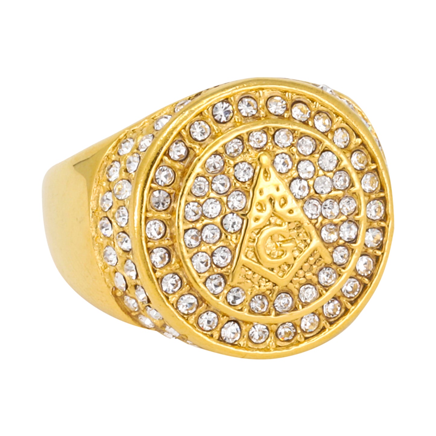 Iced Out Mason Ring - SR-134