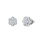 10mm Round Cluster Cubic Zirconia Earrings - SSE-1002